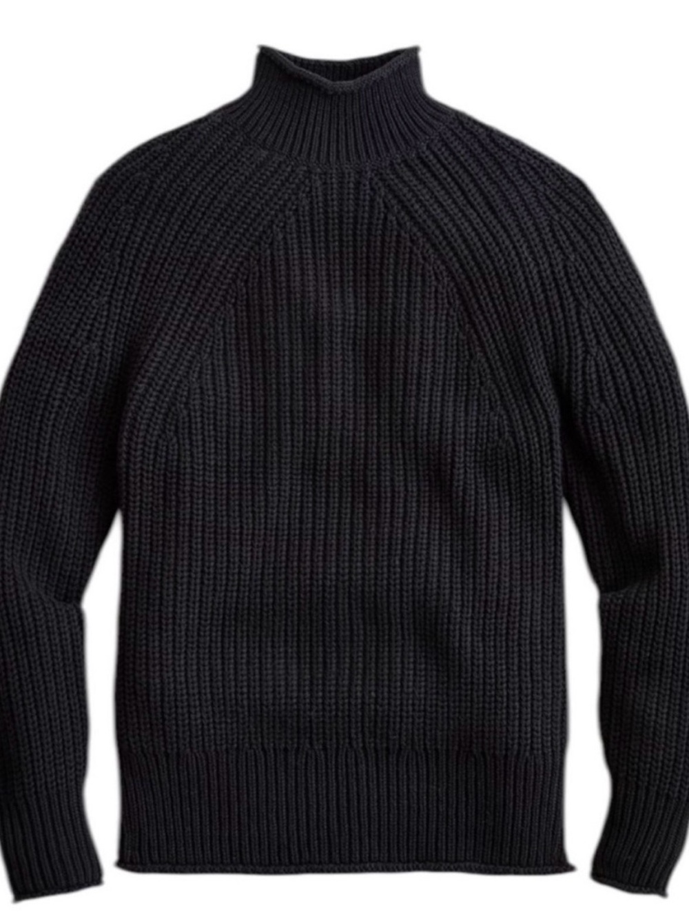 J.Crew Black Relaxed Rollneck Mock Neck Sweater, size small